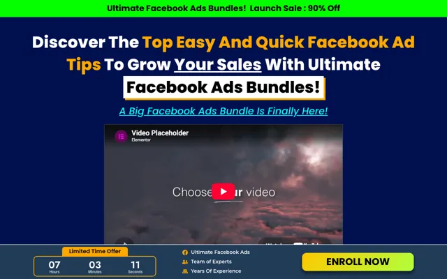 Digital Bundle: Ad Creatives Elementor landing page template demo