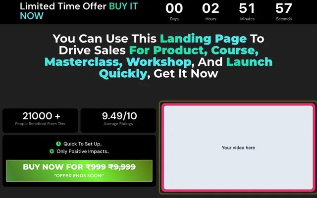 Product Bundle: Any Niche Elementor landing page template demo