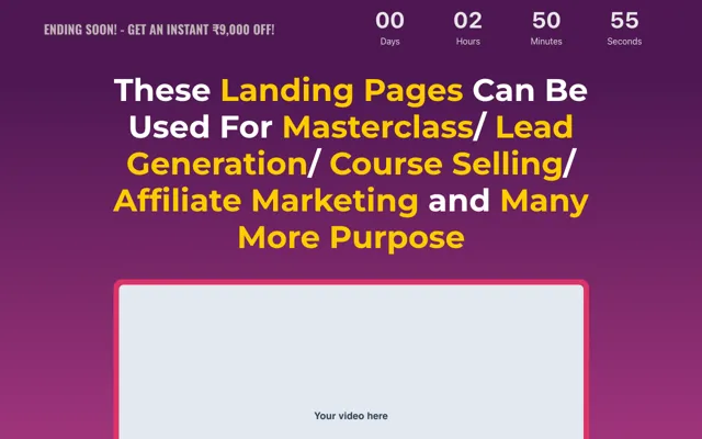 Product Bundle: Done for You Elementor landing page template demo