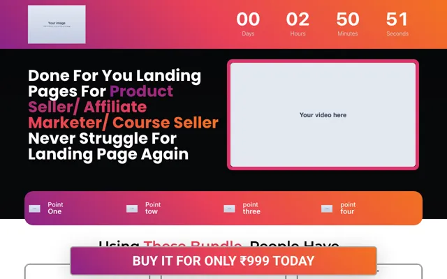 Product Bundle: Landing Pages Elementor landing page template demo